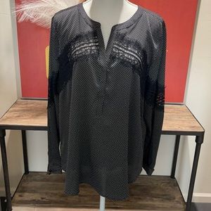 Ann Taylor Lace Detail Blouse, Size XL